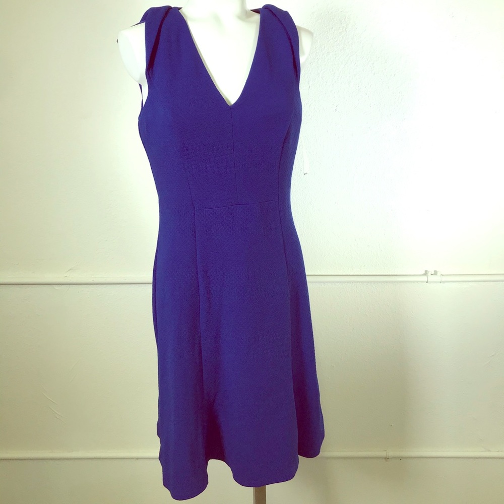 London Times Sleeveless V-neck Fit and Flare Dress
